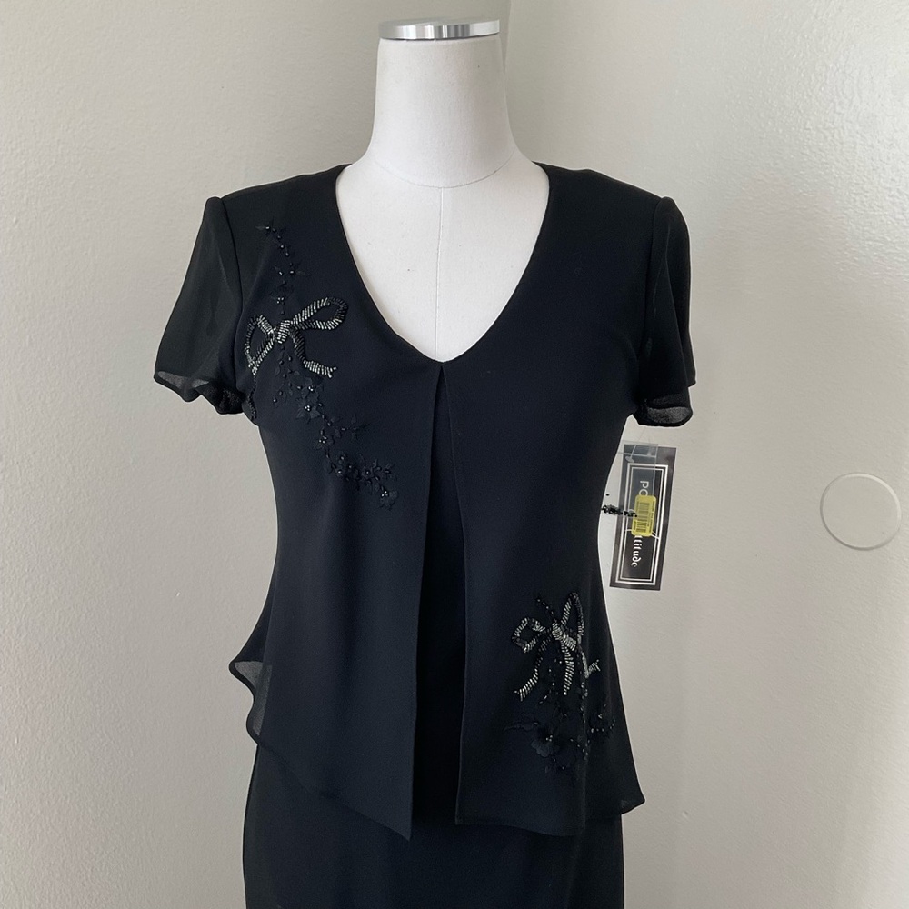 Vintage Y2K Positive Attitude Dark Coquette Maxi Dress Size 4 Petite